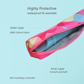 Farcaya Recorder Case Bag Only Storage Soprano Descant Recorder Flute Music Instrument Portable for Gift (Gem)