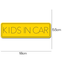 Kids Inker Magnet (Horizontal Simple Design) Kids in Car, Kids On Board Sticker, Sign, Simple, Yellow (Sticker)
