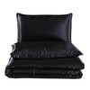 Holawakaka Solid Satin Silk Like Quilt Set Luxury Ultra Soft