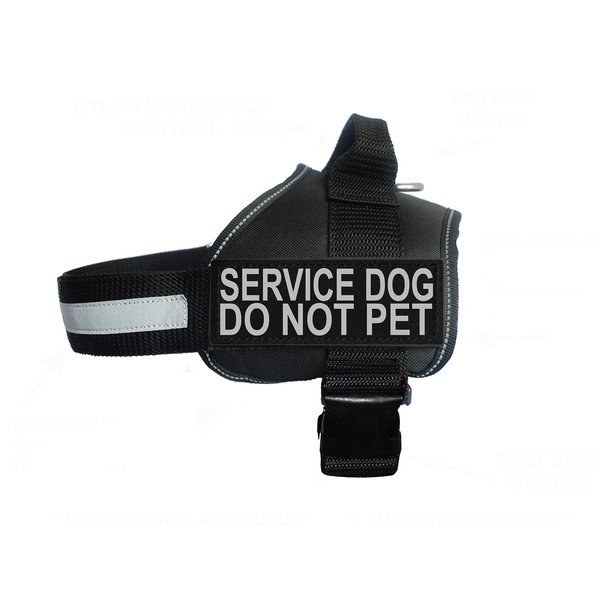 Doggie Stylz Service Dog Harness Vest Comes with 2 Reflective