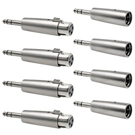 lyfLux 8 Pack 1/4" TRS to XLR Adapter, 1/4" 6.35mm Male to XLR Male Adapter and 1/4" 6.35mm Male to XLR Female Adapter