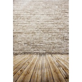 YongFoto 1.5x2.2m Vinyl Photography Backdrop Old Interior with Brick Wall and Wooden Floor Backdrops for Photo Shoots Newborn Lovers Party Adult Kids Baby Personal Portrait Photo Background Studio Props