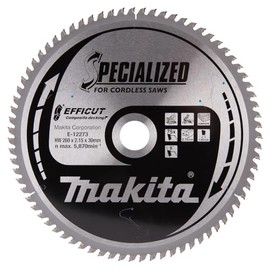 Makita E-12273 EFFICUT Composite Decking Circular Saw Blade Diameter 260 x 2.15 x 30 mm, 75 Teeth, 8° Tooth Angle, for Cordless Cap and Mitre Saws