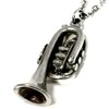 Trumpet Musical Instrument Mens Pendant Necklace
