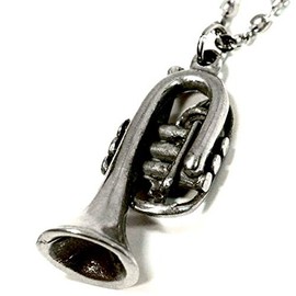 Trumpet Musical Instrument Mens Pendant Necklace