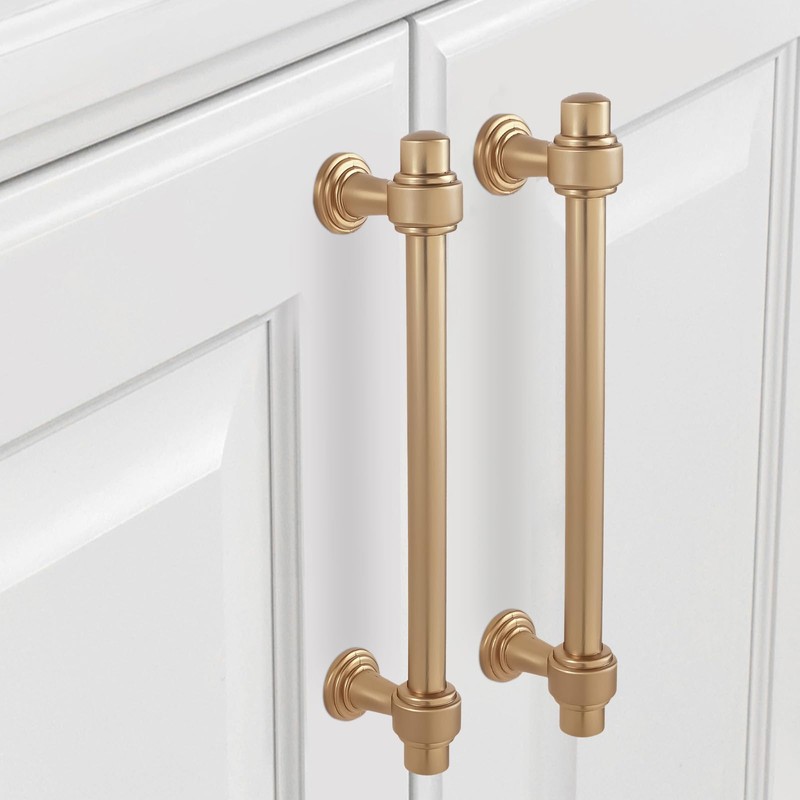 POVEFONK 10 Pack 5 inch Champagne Bronze Kitchen Cabinet Handles