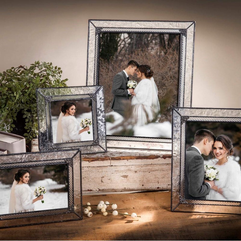 J Devlin Glass Art Pic 380-81HV Vintage Glass Picture Frame