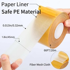 COUMENO COUMENO Double Sided Tape Heavy Duty(1.8inX66FT) Super Thin Double Sided AdhesiveTape Strong Sticky Mounting Tape for Fixed Carpet, Paste Photos, Wall