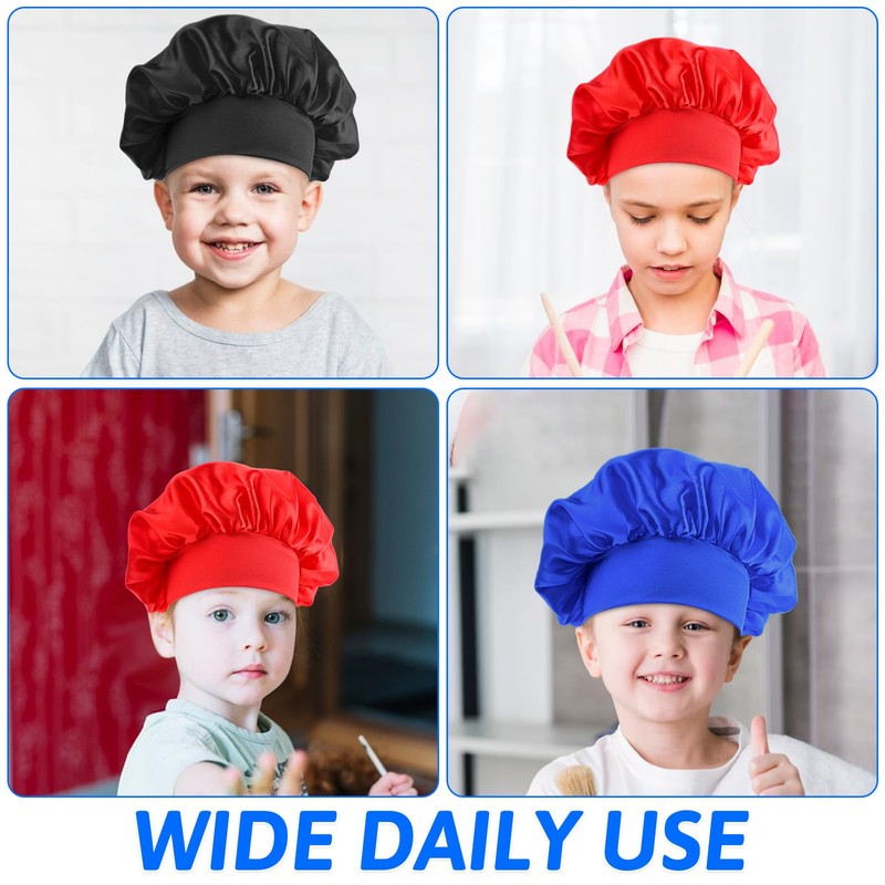 3 Pcs Satin Kid Bonnets Curly Hair Wrap Girl Silk