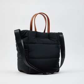 VAKAER Puffer Tote Bag for Women, Large Capacity Nylon Down Handbag with adjustable Straps, Lightweight Quilted Shoulder Crossbody Bags For Work Travel (Black)