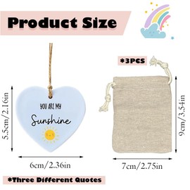 3 PCS Best Friend Ornament Heart Shape Hanging Friend Plaque Encouragement Gift Friendship Gifts with Packaging Bag for Sister Soulmate Sympathy Support Keepsake Birthday Gifts