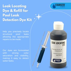 Pool Dye Leak Detection Kit for Leakmaster Anderson Manufacturing w/ 8oz Bottle Refill & Pre Filled Tester - DIY Swimming Pool Leak Detector & Water Tracing Dye Test for Spa & Tub - Blue, Bundle of 2