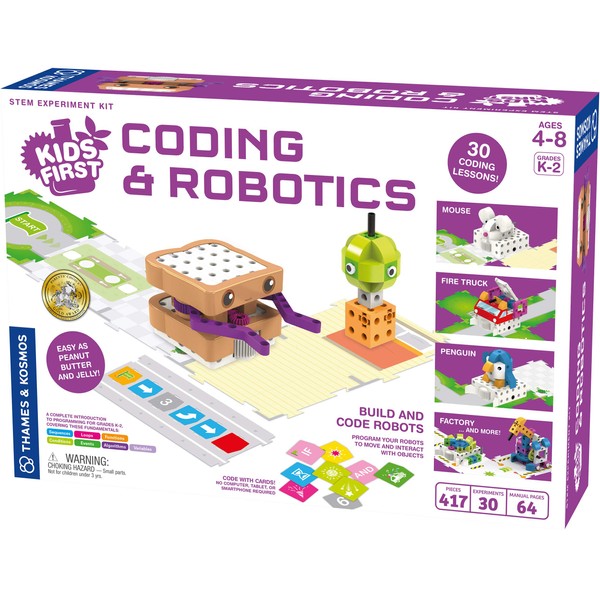 Kids First Coding & Robotics | No App Needed | Grades K-2 | Intro To Sequences, Loops, Functions, Conditions, Events, Algorithms, Variables | Parents’ Choice Gold Award Winner | by Thames & Kosmos