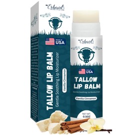 Beef Tallow Lip Balm – Natural Tallow Beeswax Chapstick – Hydrating Moisturizer Grass Fed Bison Tallow Balm Lip Care – Soothes Chapped, Dry Lips, Sensitive Skin – Long Lasting & Vitamin Rich USA-Made