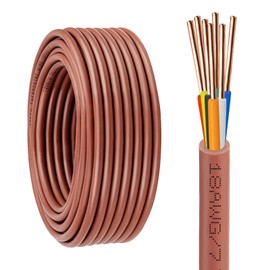 YDDECW Thermostat Wire - 18/7 20FT Solid Copper 18 Gauge 5 Conductor Power Circuit Cable for Heating & air Conditioning Equipment, doorbells and Other Indoor/Outdoor Low Voltage Applications Use