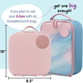 b.box Lunch Box for Kids: Bento Box w/ 4 Compartments (2 Leak Proof), Removable Divider & Gel Pack. Ideal for Big Eaters 3+. School Supplies, 8½ Cup Capacity
