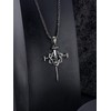 Swordgod Black Nail Cross Necklace for Men Women 925 Sterling