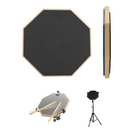 Practicador De Bateria Pad Baterista 12 Pulgadas Doble Cara Color Negro Almohadilla de prctica de batera de 12 pulgadas Almohadilla de batera...      