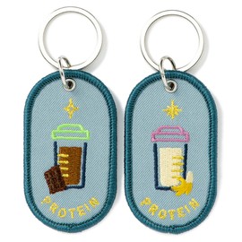 Iroha Publishing Key Ring 2/8b PAIR KEY RING "FAVORITE FOOD series", LOVE PROTEIN