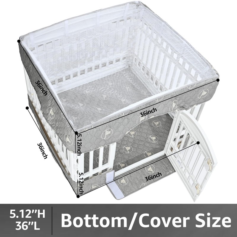PJYuCien Dog Playpen Bottom Pad and Cover Fits for 36