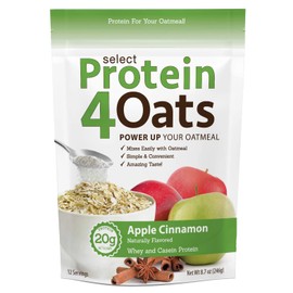 PEScience PEScience Select Protein4Oats, Apple Cinnamon, 12 Serving, Whey and Casein Blend for Oats and Oatmeal