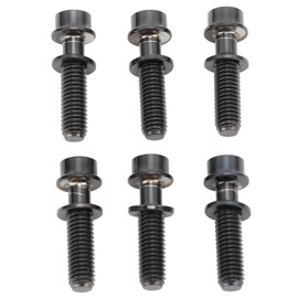 6PCS Bike Stem Bolts Titanium Alloy M5x20mm Bike Handlebar Stem Bolts Screws with Washer for Mountain Bikes Road Bikes Black