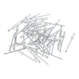 TUCKBOLD Dome Head Large Flange Blind Rivets Silver Tone 50 Pcs 4mm Grip Diameter 10mm Grip Length 8mm Flange Diameter Aluminum Alloy Iron