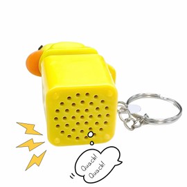 Duckys Quacking Fidget Toy - Duckeys Duck Keychain with Quacking Sound & Colorful Lights, Portable Duck Quacking Keychain for Stress & Anxiety Relief Fun Sensory Toy (Yellow-2 PCS)