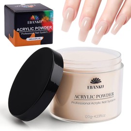 Kalolary Nude Acrylic Powder, 120g/4.23oz Acrylic Powder Large Capacity Professional Acrylic Nail Powder for Nail Acrylic Extension, Nail Carving, Long-Lasting, No Nail Lamp Needed