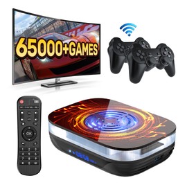Kinhank Retro Game Console,Super Console X4 PLUS Emulator Console Built-in 65000+Games,S905X4 Chip,Video Game Console with 3 Systems,8K UHD Output,2.4G+5G WIFI,BT 4.0,USB 3.0,2 Wireless Controllers