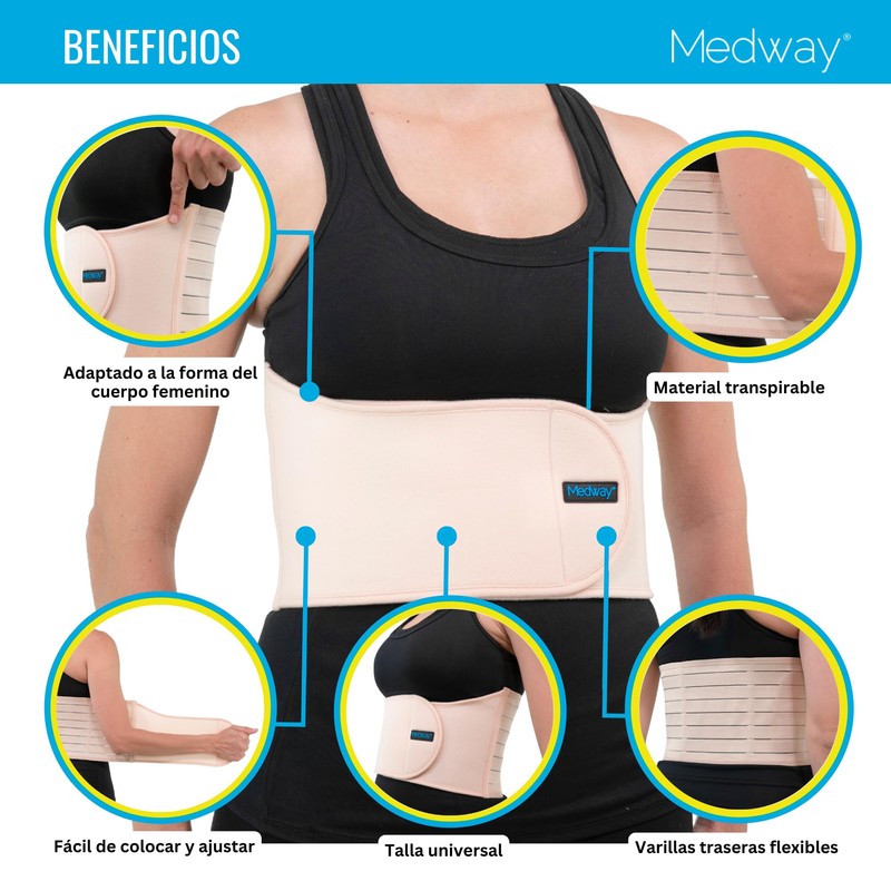 MEDWAY | Cinturón Para Costilla Costal Femenino Talla Universal Color