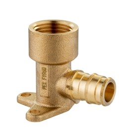 EFIELD Pex A Expansion Full Flow Brass Fitting 1/2"x 1/2" Female NPT Drop-ear Elbow, ASTM F1960