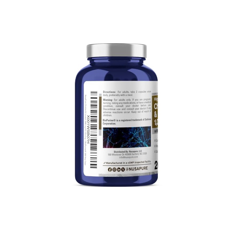 Colina e inositol 1000 mg - 200 cápsulas vegetales (100%