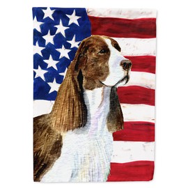Caroline's Treasures SS4040CHF USA American Flag with Springer Spaniel Flag Canvas House Size, Large, Multicolor