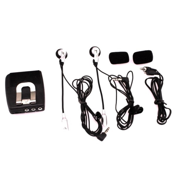 Unbranded Plastic Motorcycle Intercom Host With Headphones Kit Helmet Wired