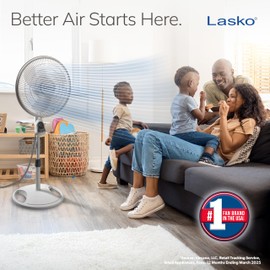 Lasko Oscillating Adjustable Pedestal Stand Fan with Timer and Remote for Indoor, Bedroom, Living Room, Home Office & College Dorm Use, 16 Inch, White, 1646