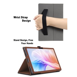 Case for DOOGEE T30S 11 inch, DOOGEE T30S Tablet Protective Case, Folding Stand Protective Case with Pen Holder and Wrist Strap, Comprehensive Protection (Brown)