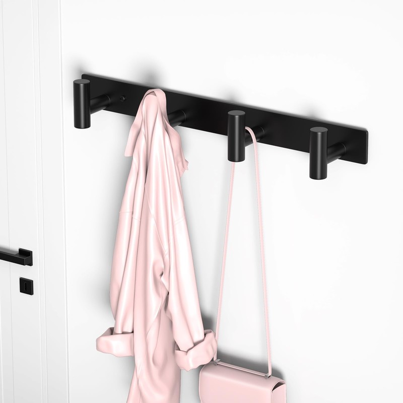 PMMASTO Coat Rack Wall Mounted, 4 "T Shaped Wall Hooks