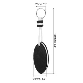 [PATIKIL] Floating Key Chain Floating Key Ring 4pcs Sports Buoy Key Ring Oval Buoyancy Marine Sailing Fishing Kayak Black