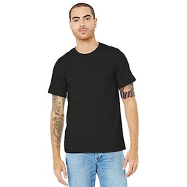 Bella Canvas Adults Unisex Heather CVC T-Shirt (L) (Black Heather)