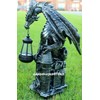 GARDENGREETERS Dragon Statue with Solar Light Lantern Figurine