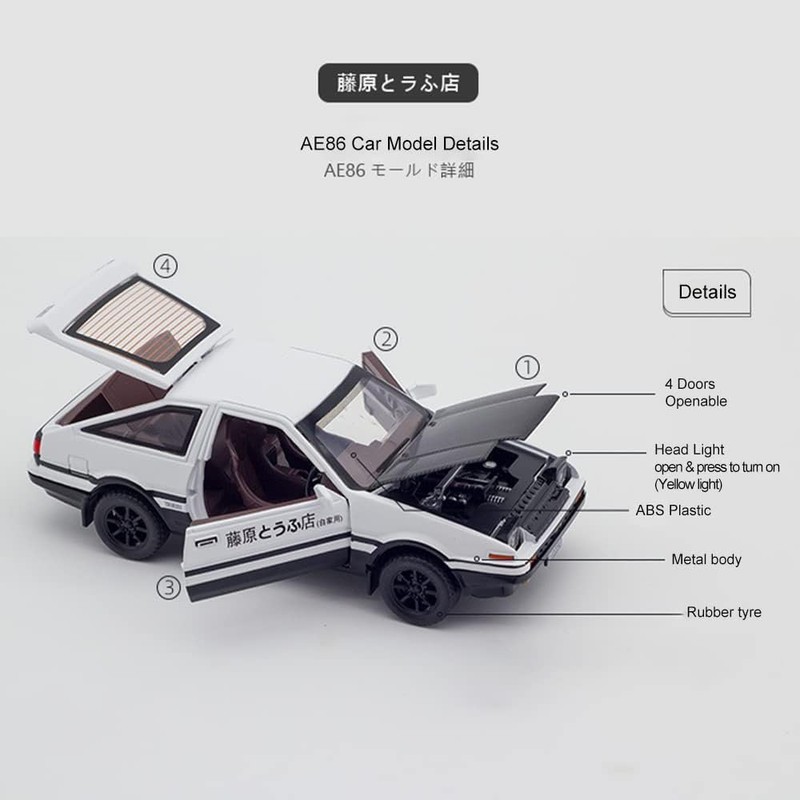 Leauktcnly 1/32 LED Takumi Background Acrylic Car Model Display Case