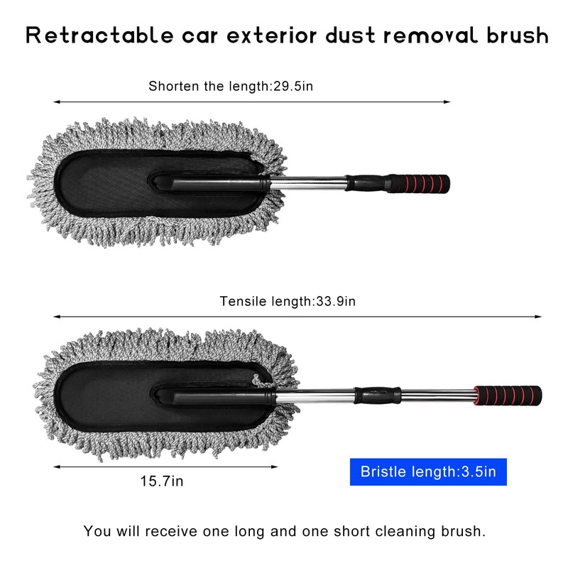 Rdxcv 2 PCS Microfiber Car Dusters, Scratch Free Auto Interior