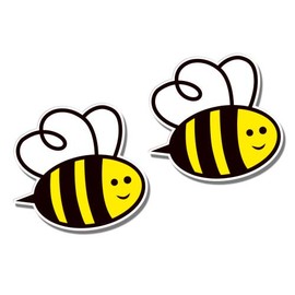 GT Graphics Cute Bees Set of 2 - Vinyl Sticker Waterproof Decal
