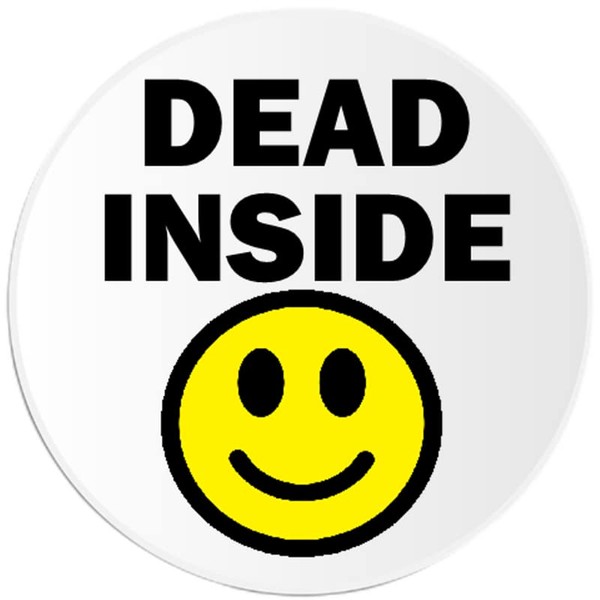 Dead Inside Smiley Face - 10 Pack Circle Stickers 3