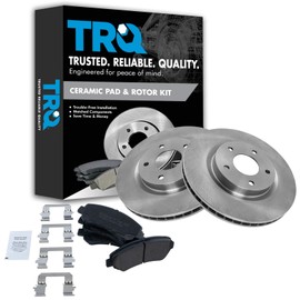 TRQ Front Brake Pad & Rotor Kit Brake Pads Brake Rotor Ceramic Compatible with 2008-2013 Nissan Rogue 2014-2015 Rogue Select 2007-2008 Sentra