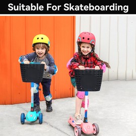 Kids Bike Basket Bicycle Basket with Adjustable Straps Cycle Basket for Kids,Bicycle Handlebar Basket 4.7x5.9x7.9inch Cute Bicycle Front Handlebar Basket for Girls Boy Child,Kids Bike, Scooter