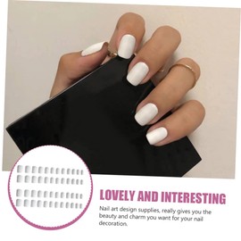 Beavorty Short White Fake Nail Tips Diy Manicure Nail Art Patches for Home Salon Use for Personal Professional