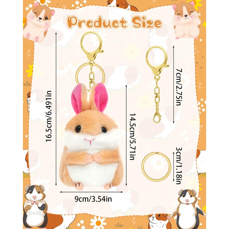 RAYNAG Set of 2 Bunny Keychain Cute Plush Rabbit Keychains