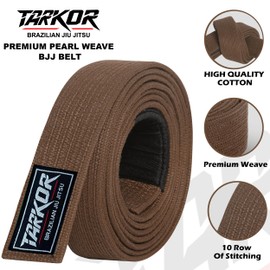 TARKOR Pearl Weave Series BJJ Belt for Men & Women | Brazilian Jiu Jitsu Belt with Pearl Colors (Brown, A5)